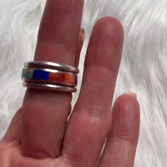 Silpada 3 rings sterling silver multi color size 8 - Picture 4 of 4